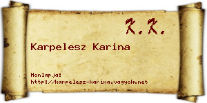 Karpelesz Karina névjegykártya